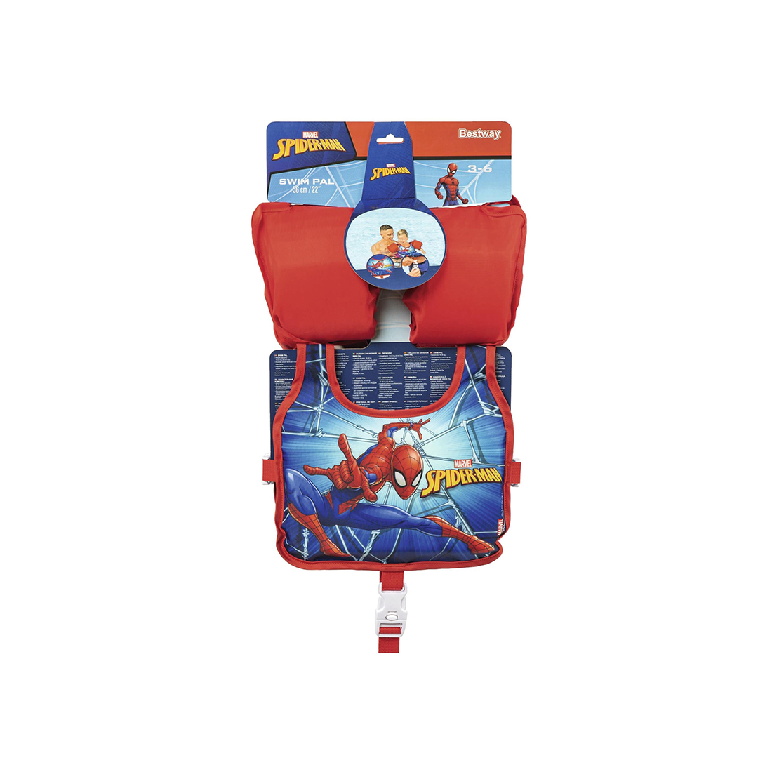 Жилет для плавания с нарукавниками Swim Pal 56 см, BESTWAY, Spiderman, Красный