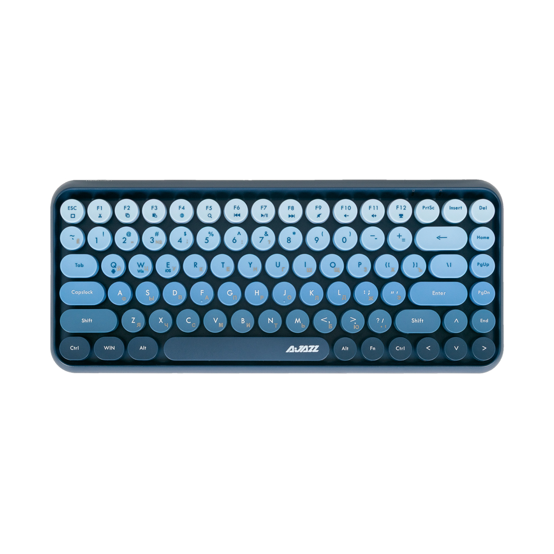 Клавиатура, Ajazz, 308i/Cat/Blue, 308i Cat, Мембранная, 75%, Проводная, USB, Анг/Рус, Синий