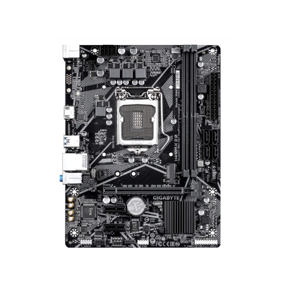 Материнская плата, Gigabyte, H410M K 2.0 (4719331881412), LGA1200, iQ470, 2xDDR4 2400/2667 MHz, 2xSATA3, 1xM.2 (PCI-E 3.0 x4/x2), 1xHDMI, 1xPCI-Ex16, 1xPCI-Ex1, mATX