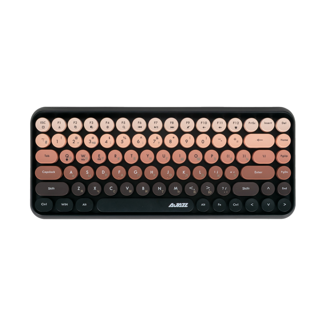 Клавиатура, Ajazz, 308i/Cat/Bean, 308i Cat, Мембранная, 75%, Проводная, USB, Анг/Рус, Коричневый