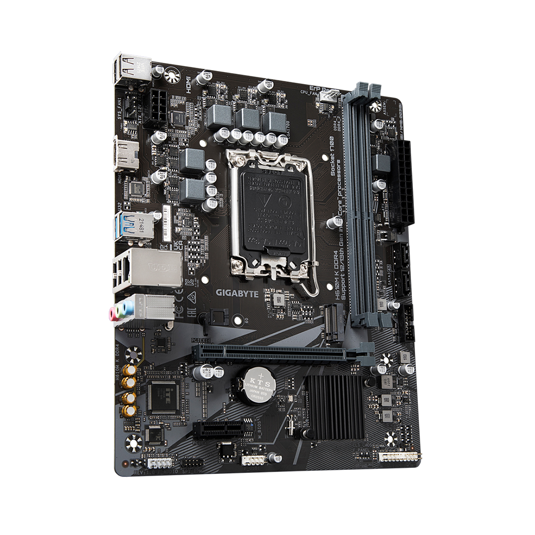 Материнская плата, Gigabyte, H610M K DDR4 (4719331851675), LGA1700, iH610, 2xDDR4 3200/2933/2666MHz, 2xSATA3, 1xM.2 (PCI-E 3.0x4/x2), 1xHDMI, 1xPCI-Ex16, 1xPCI-Ex1, mATX