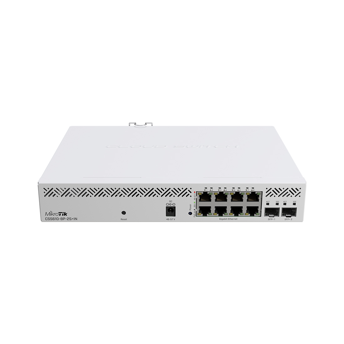 Коммутатор, MikroTik, CSS610-8P-2S+IN, Cloud Smart Switch, 8 x Gigabit 802.3af/at PoE-out ports, 2 x SFP+, SwOS, desktop case, -40°C to 70°C, стоечный