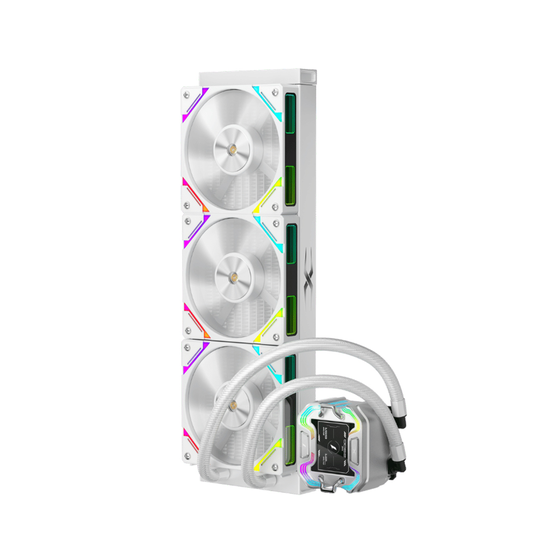 Кулер с водяным охлаждением, 1STPLAYER, X-360 White, X-360-WH, intel 1151/1200/1700/1851 и amd AM4/AM5, TDP 300W Вт, 3, 600–2000 об/мин, 56,8, 33,12, Белый