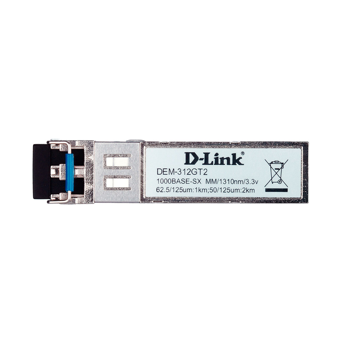 Трансивер, D-Link, 312GT2/A1A, SFP-трансивер с 1 портом 1000Base-SX+ для многомодового оптического кабеля (до 2 км)