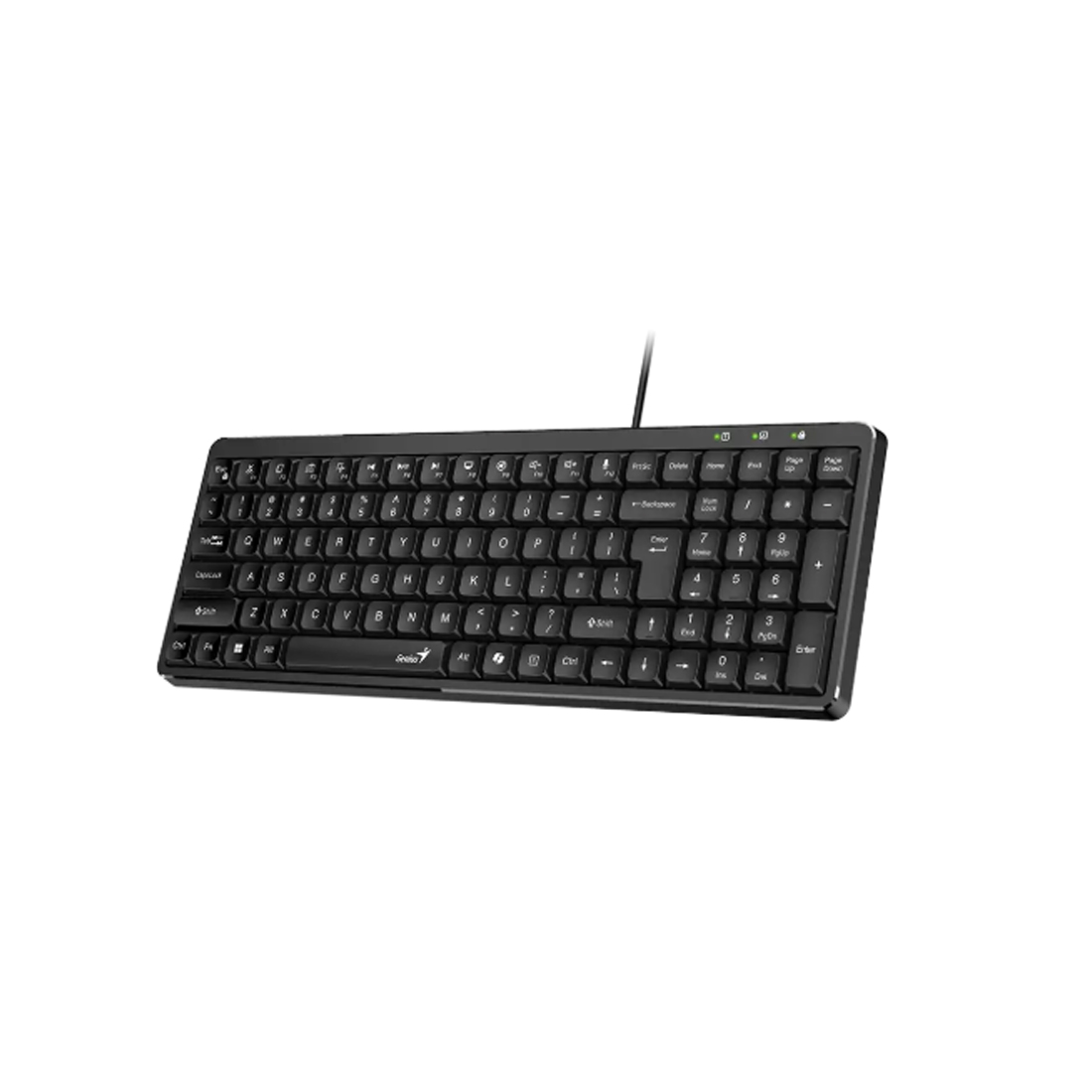 Клавиатура, Genius, LuxeMate 120, USB, Мембранная, Длина кабеля 1.5 м, Slim, Рус/Англ, Copilot, Пластик, Чёрный