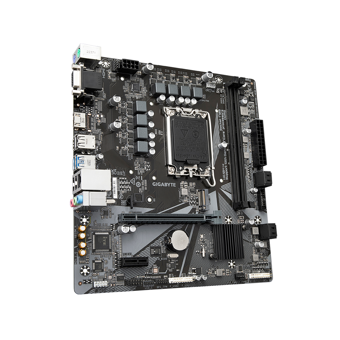 Материнская плата, Gigabyte, H610M H (4719331854041), LGA1700, iH610, 2xDDR5 4400/4800/5200/5600, 4xSATA3, 1xM.2 (PCI-E 3.0x4/x2), 1xD-Sub, 1xHDMI, 1xPCI-Ex16, 1xPCI-Ex1, mATX