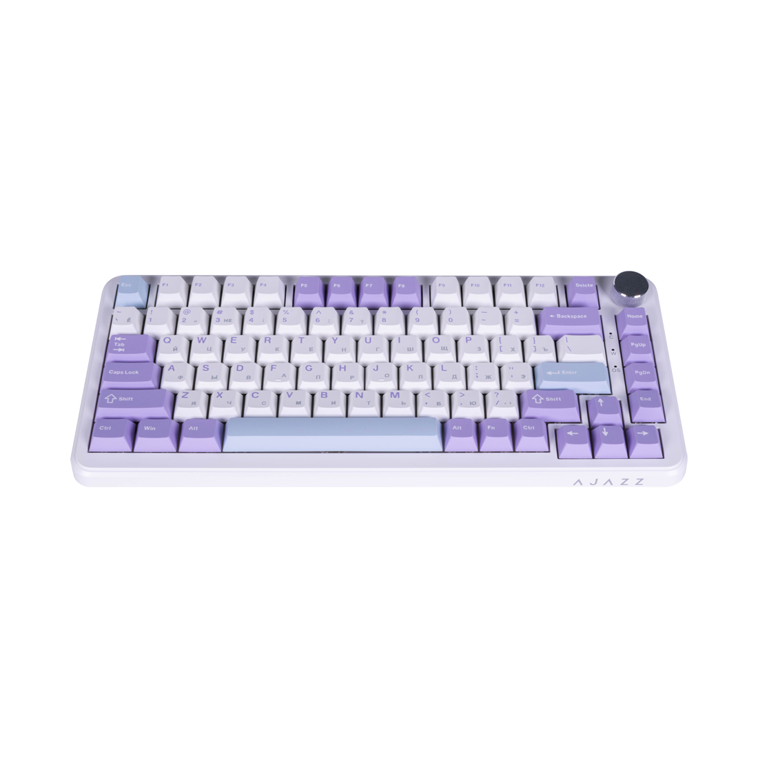 Клавиатура, Ajazz, AK820/MAX/Magnetic/PWB, AK820 MAX, Игровая, Механическая, 75%, Magnetic Switches, USB, Подсветка RGB, Размер: 333 x 143 x 20,5 мм., Анг/Рус, Белый