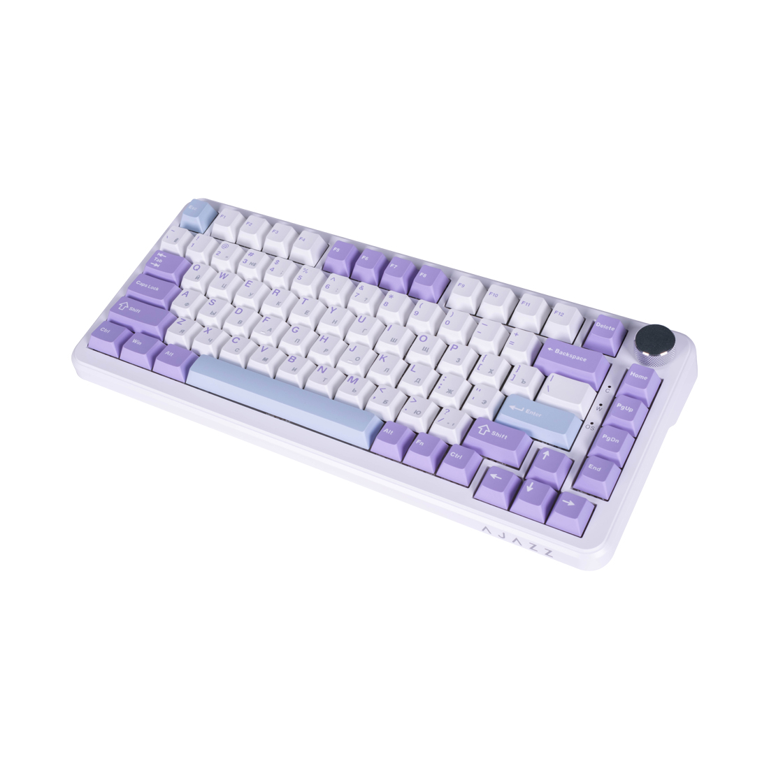 Клавиатура, Ajazz, AK820/MAX/Magnetic/PWB, AK820 MAX, Игровая, Механическая, 75%, Magnetic Switches, USB, Подсветка RGB, Размер: 333 x 143 x 20,5 мм., Анг/Рус, Белый
