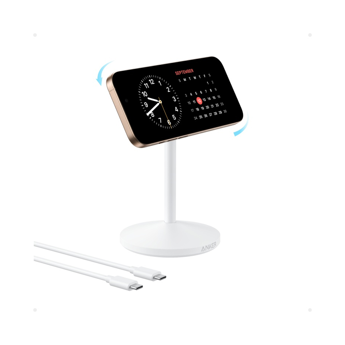 Беспроводное зарядное устройство, Anker, MagGo (A25X1H21), 15W, Single Stand Белый
