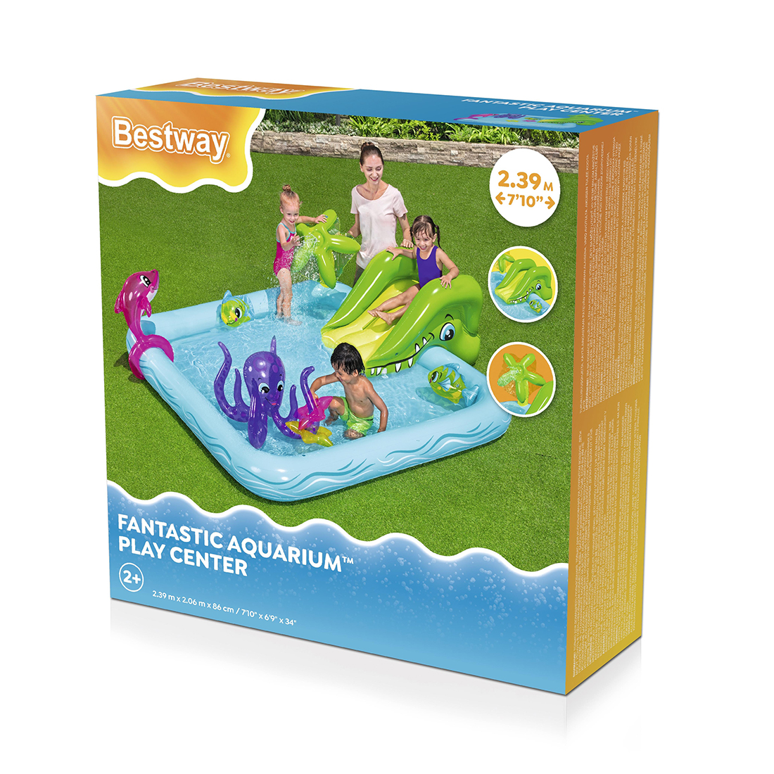 Детский надувной игровой бассейн Fantastic Aquarium 239 х 206 см, BESTWAY, 53052