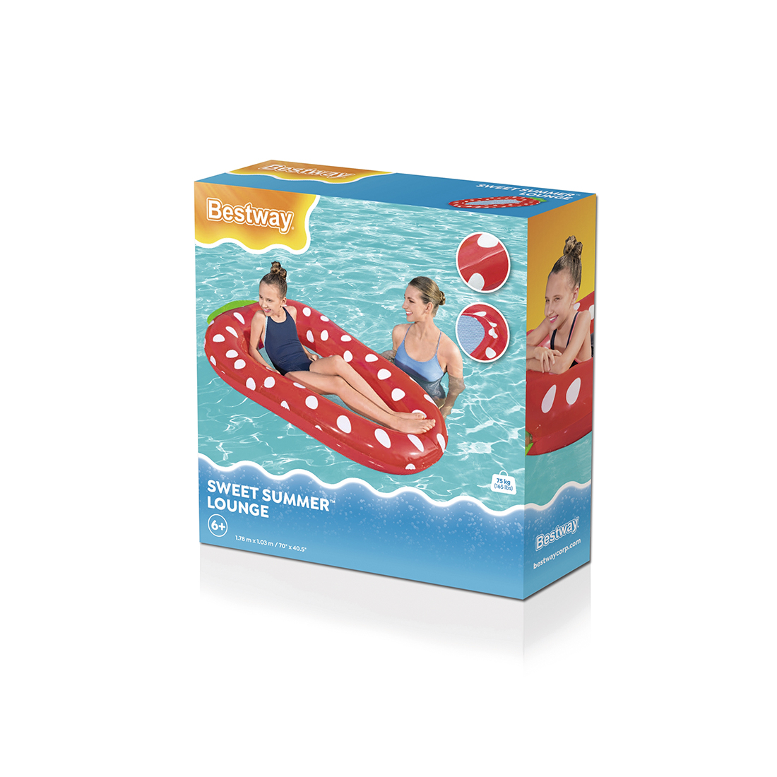 Пляжный шезлонг для отдыха на воде Sweet Summer 186 х 112 см