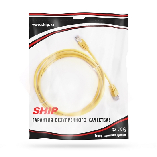 Патч Корд, SHIP, S4025YL0200-P, Cat.5e, FTP, LSZH, RJ-45, 2 м, Жёлтый, Экранированный, Пол. пакет