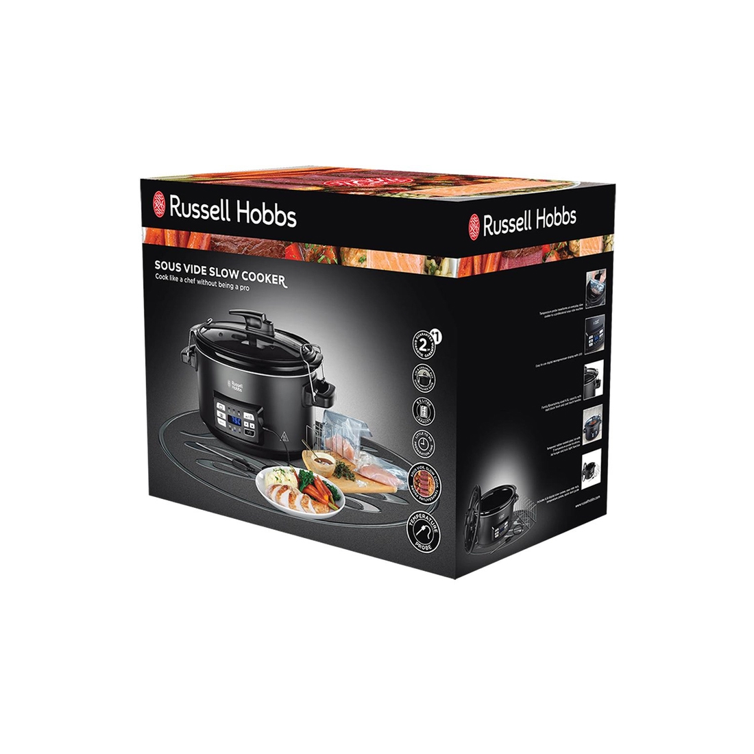 Медленноварка, Russell Hobbs, 25630-56, Мощность 350 Вт, Емкость 6 л, Датчик внутренней температуры, Цвет черный