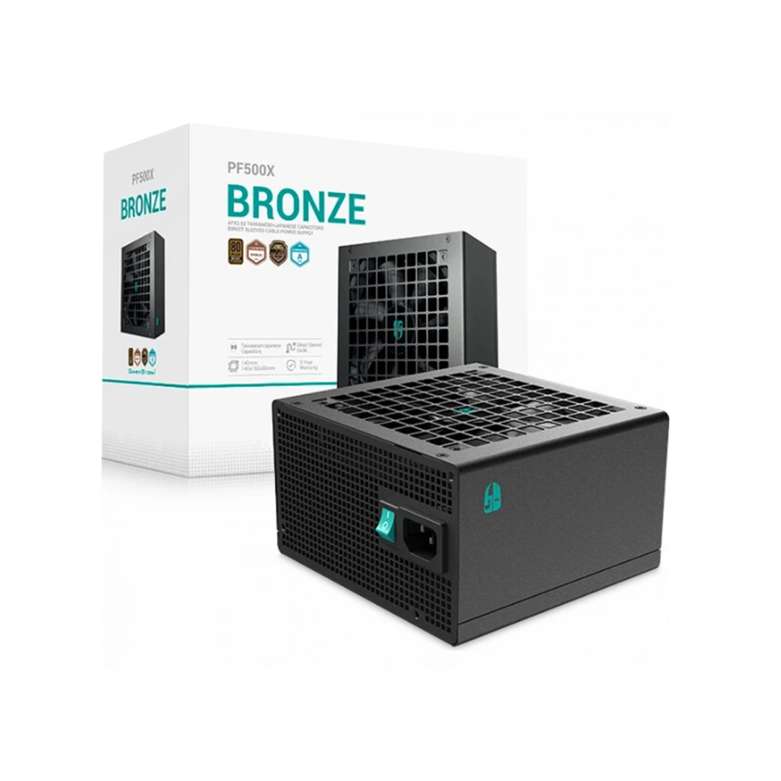 Блок питания, GamerStorm, PF650X R-PF650X-HD0B-WGEU, 650W, ATX, Bronze, 20+4 pin, 2*4+4pin, 6*Sata, 2*Molex, 2*PCI-E 6+2 pin, Вентилятор 12 см, Кабель питания, Чёрный