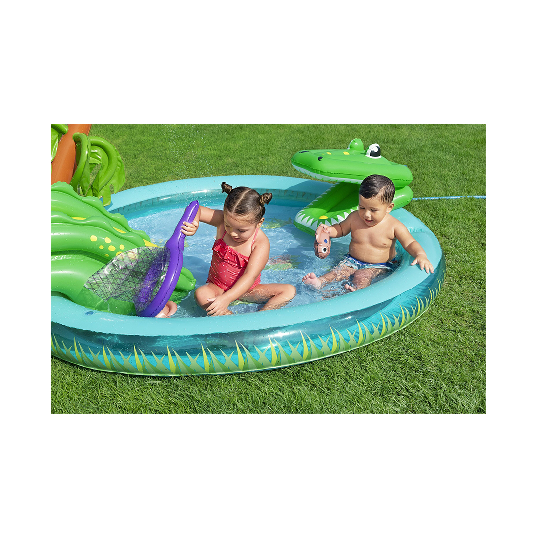 Детский надувной игровой бассейн Crocodile Cove 224 х 181, BESTWAY