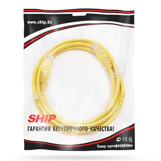 Патч Корд, SHIP, S6025YL0200-P, Cat.6, UTP, LSZH, RJ-45, 2 м, Жёлтый, Пол. пакет