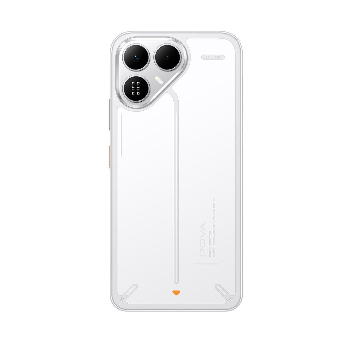 Мобильный телефон, TECNO, POVA 8 5G (LK6) 128+8 GB, 6.76", Аккумулятор 8000 мАч, 50MPx/13MPx, MediaTek MT6858, Android 16, (Arc White) Белый