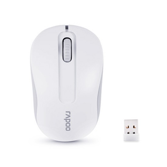 Компьютерная мышь, Rapoo, M-10 Plus, 3D, Оптическая, 1000dpi, Беспроводной 2.4 ГГц, Нано-ресивер, Эффективная дистанция 10 м., Батарейки в комплекте, Белый