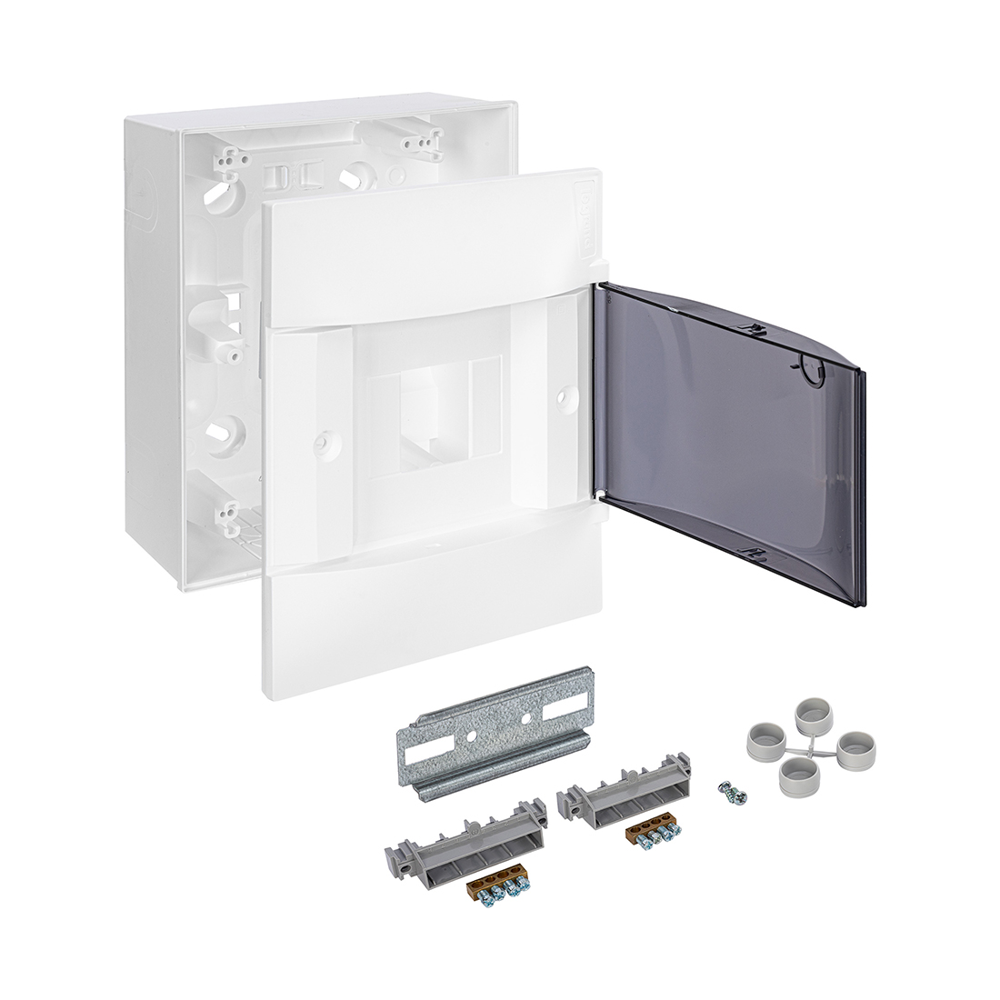 Щит навесной, Legrand, 134614 Practibox S, 1х4 IP40 Дымчатая дверь