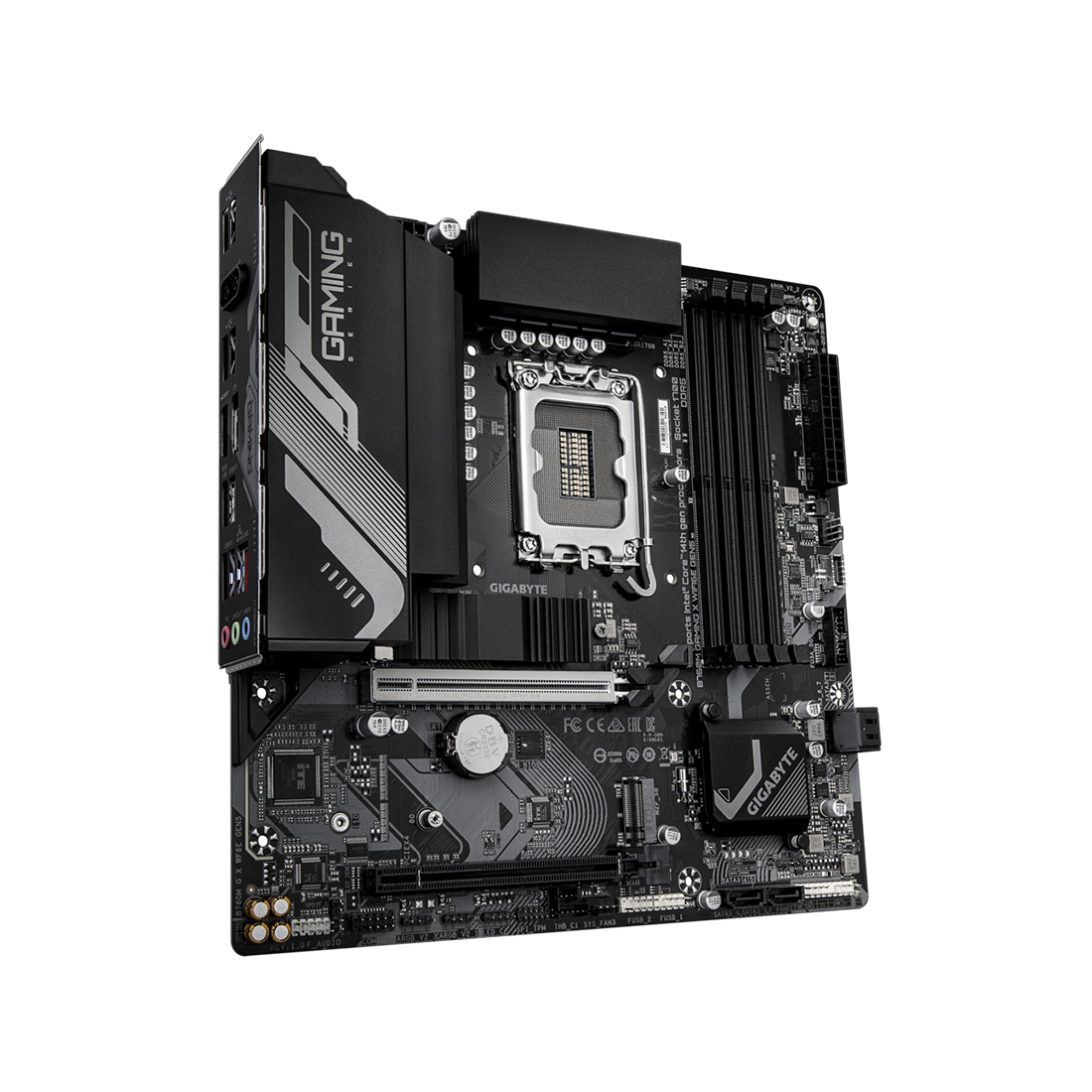 Материнская плата, Gigabyte, B760M GAMING X WIFI6E GEN5 (4719331872953), LGA1700, iB760, 4xDDR5 4400/4800/5200/5600/7600(OC), 4xSATA3, Raid, 2xM.2 (PCI-E 4.0x4/x2), 1хDP, 1xHDMI, 2xPCI-Ex16, WiFi, mATX