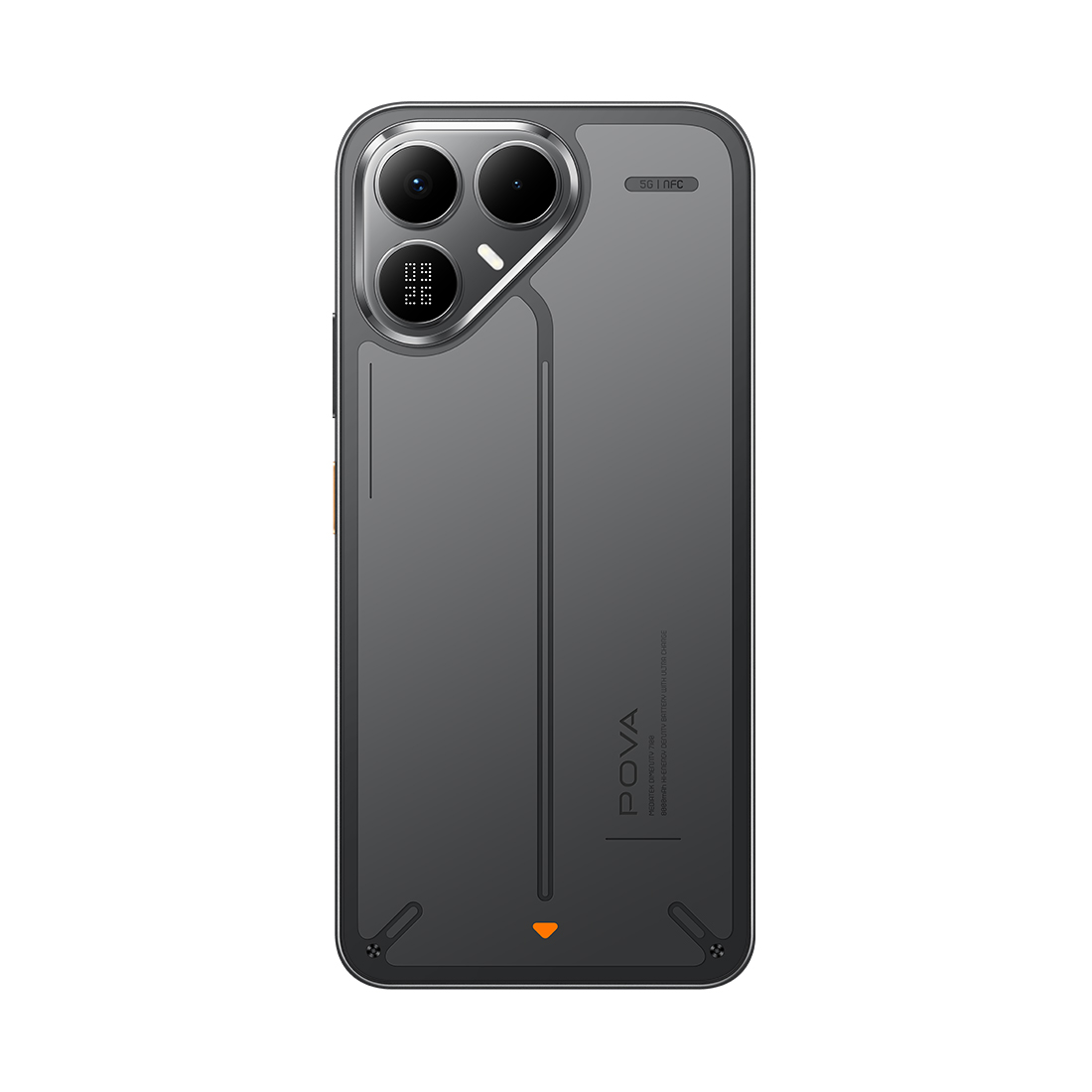 Мобильный телефон, TECNO, POVA 8 5G (LK6) 256+8 GB, 6.76", Аккумулятор 8000 мАч, 50MPx/13MPx, MediaTek MT6858, Android 16, (Graphite Black) Чёрный