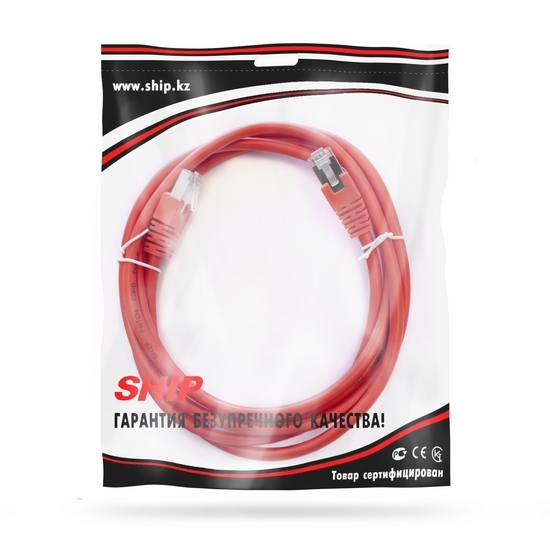Патч Корд, SHIP, S7025RD0200-P, Cat.6, FTP, LSZH, RJ-45, 2 м, Красный, Экранированный, Пол. пакет