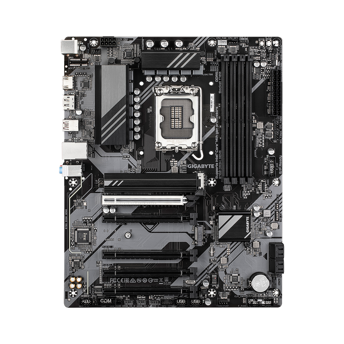 Материнская плата, Gigabyte, B760 DS3H GEN5 (4719331872892), LGA1700, iB760, 4xDDR5 4400/4800/5200/5600, 4xSATA3, 2xM.2 (PCI-E 4.0x4/x2), Raid, 1хDP, 1xHDMI, 5xPCI-Ex16, ATX