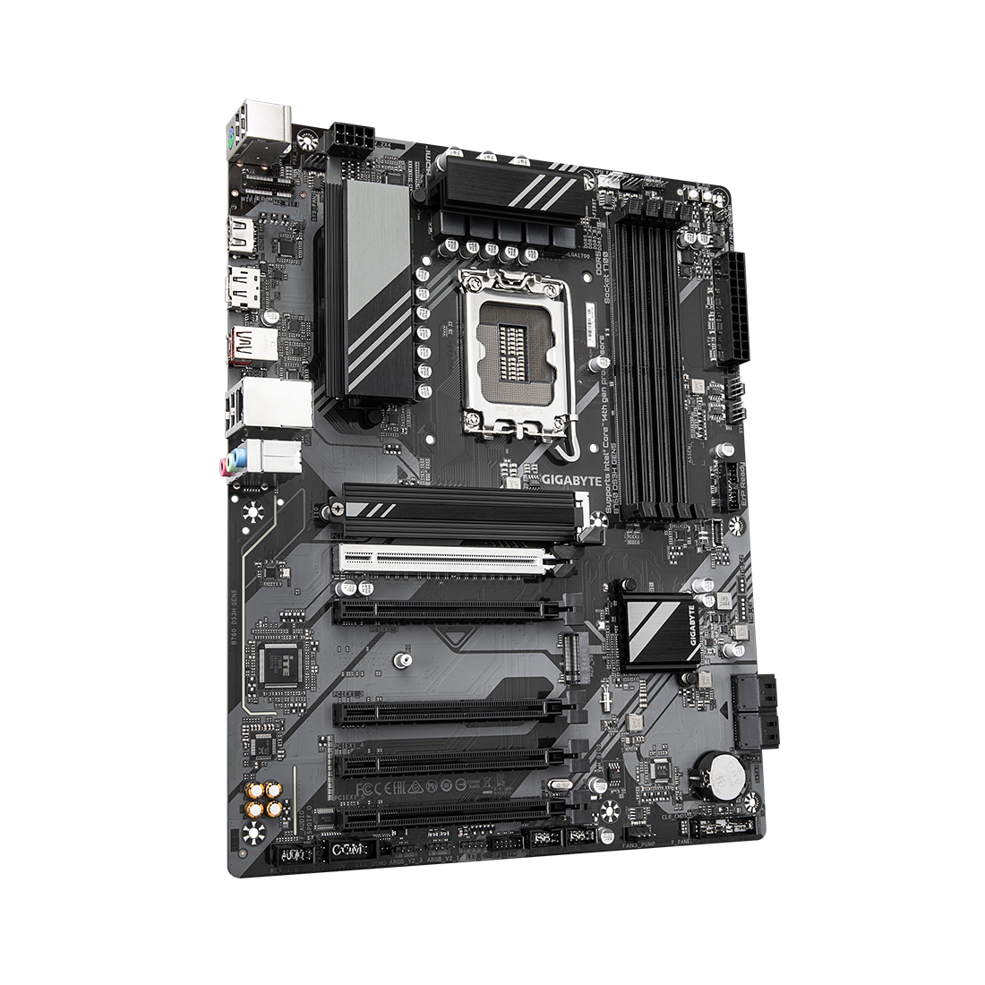 Материнская плата, Gigabyte, B760 DS3H GEN5 (4719331872892), LGA1700, iB760, 4xDDR5 4400/4800/5200/5600, 4xSATA3, 2xM.2 (PCI-E 4.0x4/x2), Raid, 1хDP, 1xHDMI, 5xPCI-Ex16, ATX
