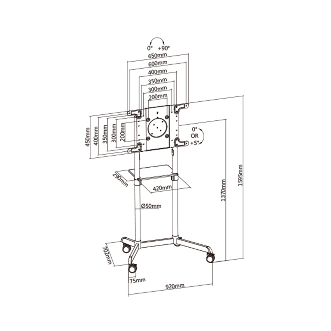 Мобильді стенд Brateck TTV11-46TW