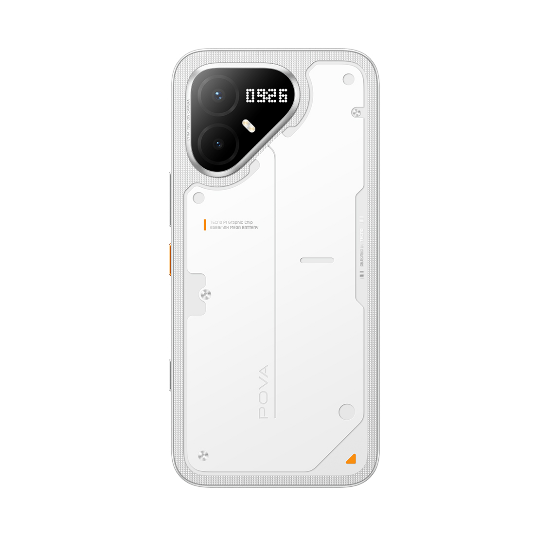 Мобильный телефон, TECNO, POVA 8 Pro 5G (LK7) 256+8 GB, 6.78", Аккумулятор 6500 мАч, 50MPx+8MPx/13MPx, MT6878T, Android 16, (Arc White) Белый