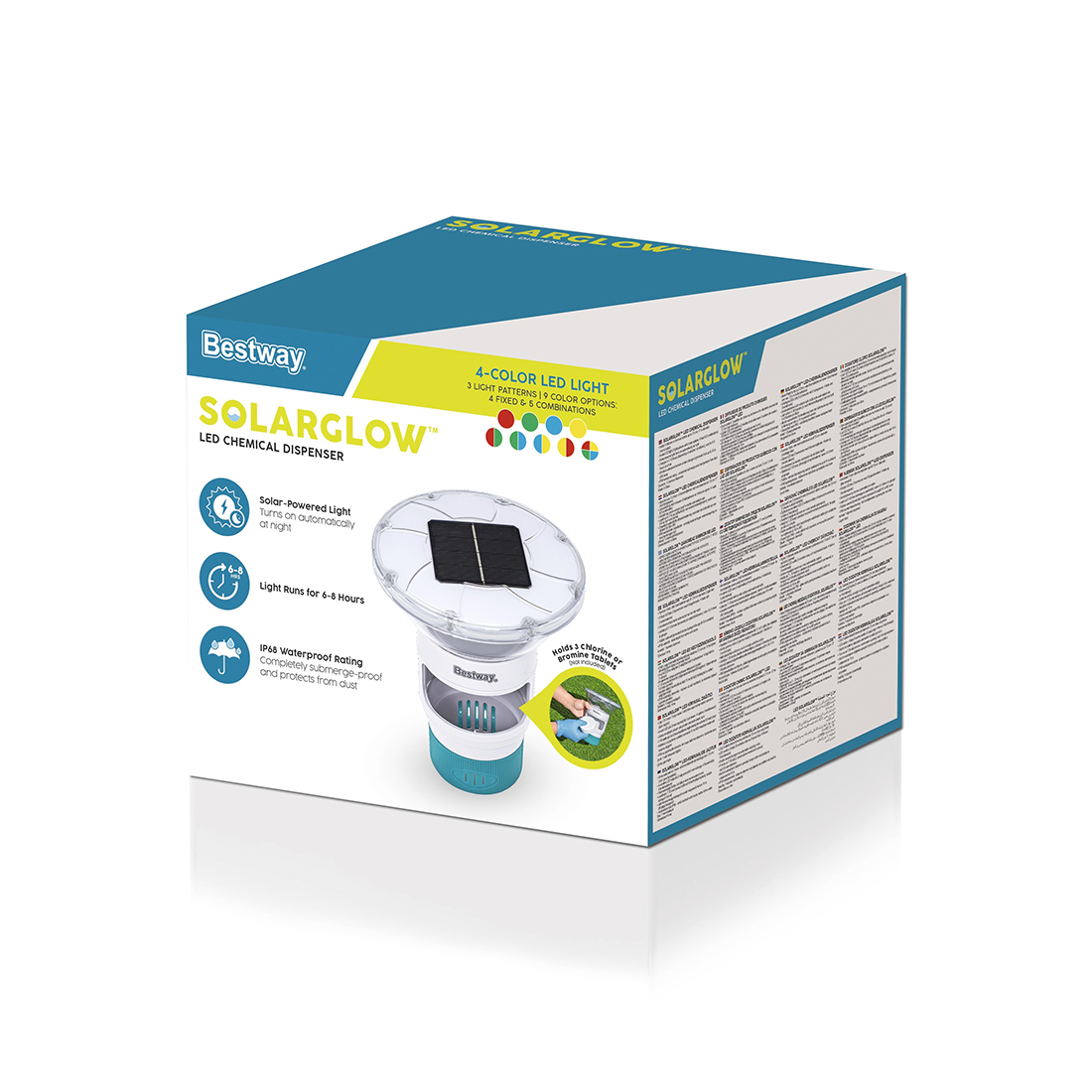 Дозатор плавающий для химикатов с подсветкой SolarGlow LED, BESTWAY, 58943