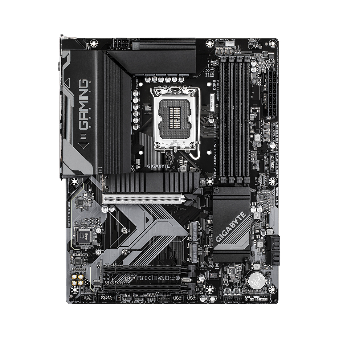 Материнская плата, Gigabyte, B760 GAMING X WIFI6E GEN5 (4719331871673), LGA1700, iB760, 4xDDR5 4000/4800/7600(OC), 4xSATA3, Raid, 3xM.2 (PCI-E 4.0x4/x2), 1хDP, 1xHDMI, 3xPCI-Ex16, WiFi, ATX