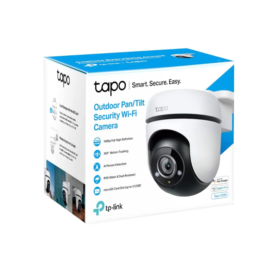 IP-камера, TP-Link, Tapo C500, 1920x1080,WI-FI, ИК подсветка 30м, поворотная, уличная, IP65, 802.11 b/g/n, microSD