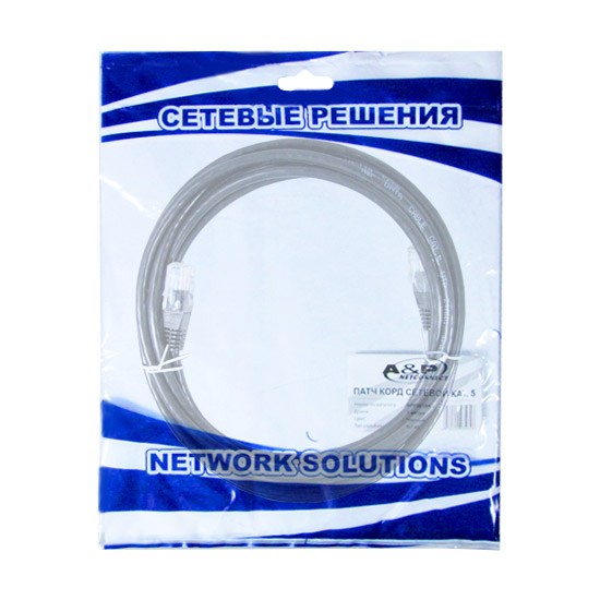 Патч Корд, A&P, APP001BK3, Cat.5, UTP, RJ-45, 3 м, Чёрный, Пол. пакет