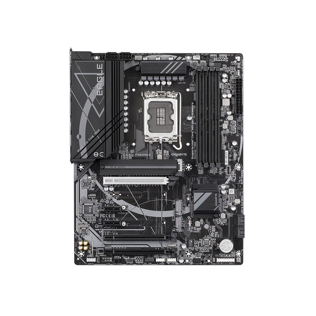 Материнская плата, Gigabyte, Z790 EAGLE (4719331860981), LGA1700, iZ790, 4xDDR5 7600(OC)/5600/5400/5200/4800/4400, 4xSATA3, 3xM.2 (2*PCI-E 4.0x4/x2, 1*PCI-E 4.0x4/x2 и SATA), Raid, 1хDP, 1xHDMI, 2xPCI-Ex16, 2xPCI-Ex1, ATX