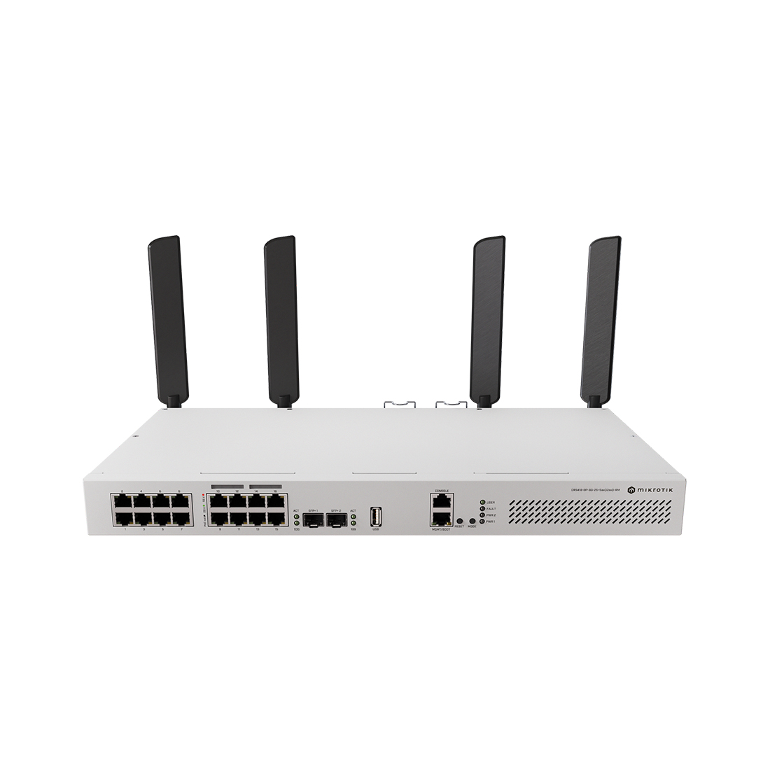 Коммутатор, MikroTik, CRS418-8P-8G-2S+5axQ2axQ-RM, Cloud Router Switch, 2 x 10G SFP+ ports, 17 x 10/100/1000 Ethernet portss, Wi-Fi 6 AX3600 PoE-out ports Ether9 - Ether16 (802.3af/at), RouterOS, -20°C to 70°C
