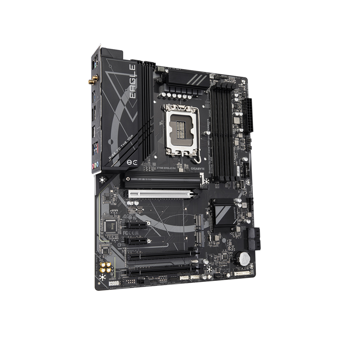 Материнская плата, Gigabyte, Z790 EAGLE AX (4719331860998), LGA1700, iZ790, 4xDDR5 7600(OC)/5600/5400/5200/4800/4400, 4xSATA3, 3xM.2 (2*PCI-E 4.0x4/x2, 1*PCI-E 4.0x4/x2 и SATA), Raid, 1хDP, 1xHDMI, 2xPCI-Ex16, 2xPCI-Ex1, WiFi, ATX