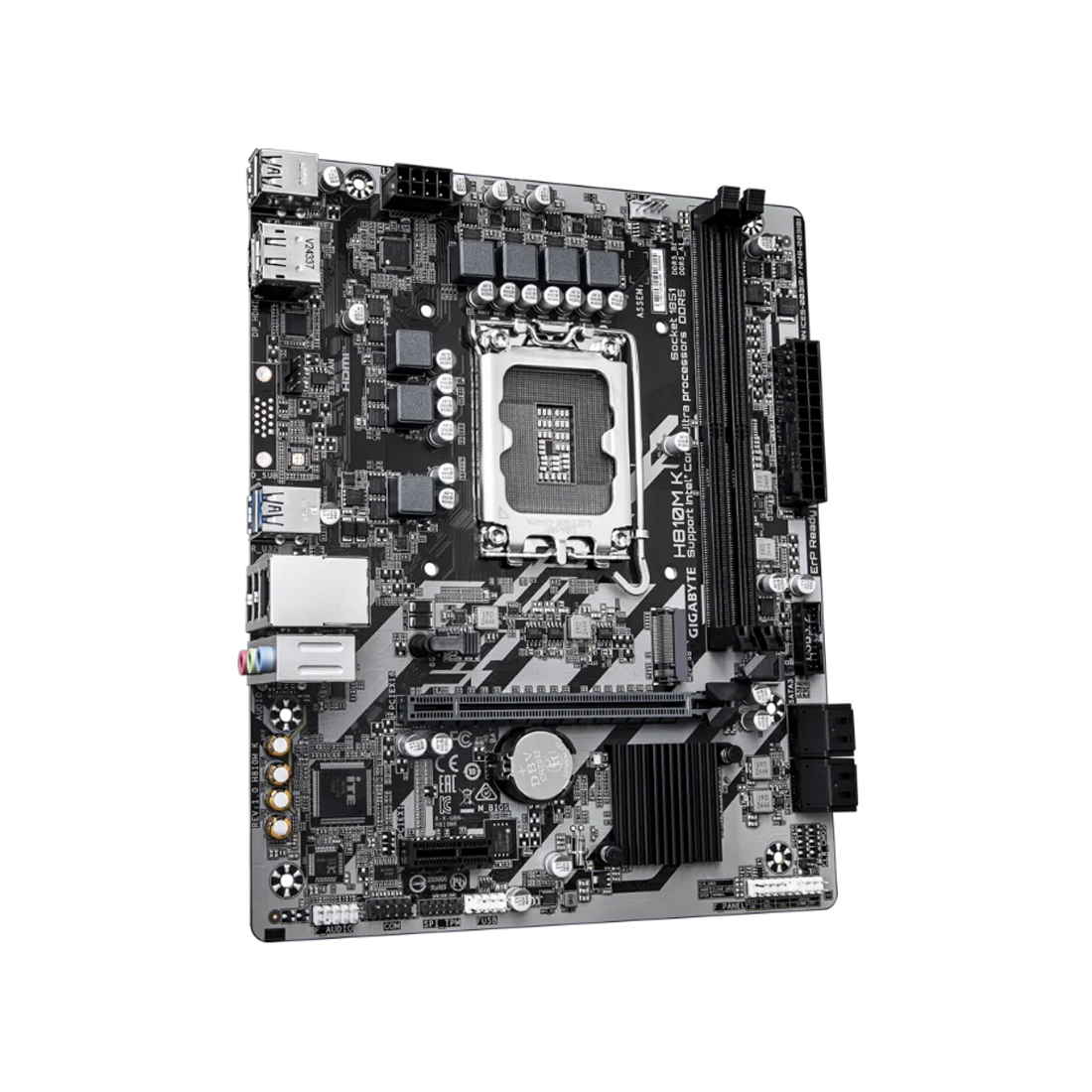 Материнская плата, Gigabyte, H810M K (4719331868697), LGA1851, H810, 2xDDR5 5600/6400, 4xSATA3, 1xM.2 (PCI-E 4.0x4/x2), 1xDP, 1xHDMI, 1xPCI-Ex16, 1xPCI-Ex1, mATX