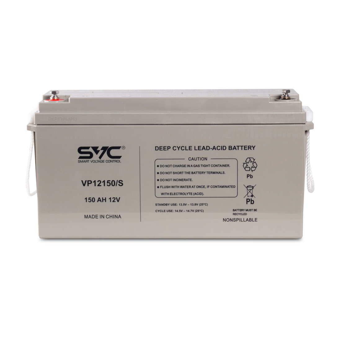 Батарея, SVC, VP12150/S, Свинцово-кислотная 12В 150 Ач, Вес нетто: 44 кг, Размер в мм.: 485*172*240