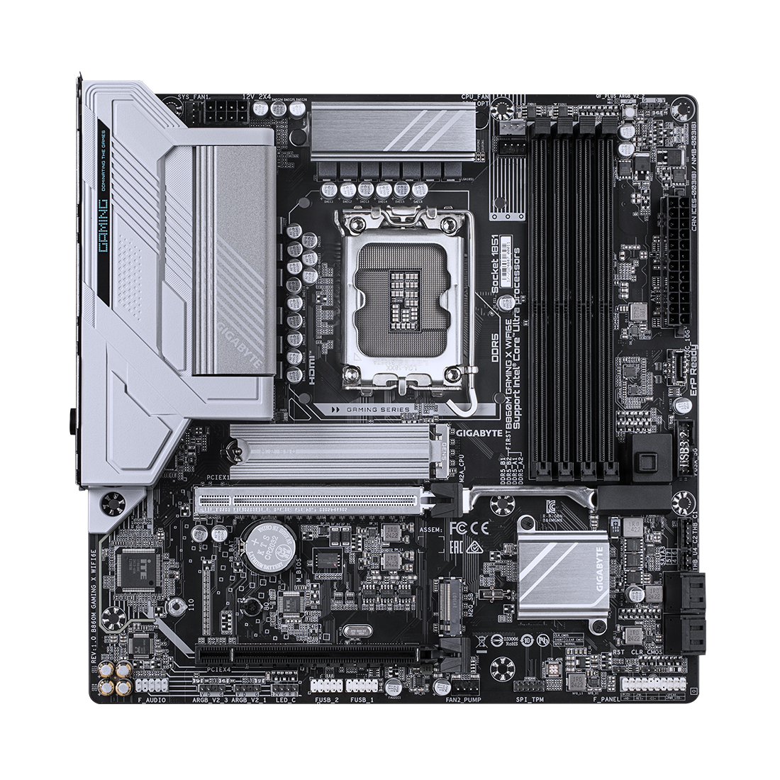 Материнская плата, Gigabyte, B860M GAMING X WIFI6E (4719331867133), LGA1851, iB860, 4xDDR5 5600/6400/9200(OC), 4xSATA3, Raid, 2xM.2 (PCI-E 4.0x4/x2), 1хDP, 1xHDMI, 1xUSB4® USB Type-C® port, 2xPCI-Ex16, WiFi, mATX