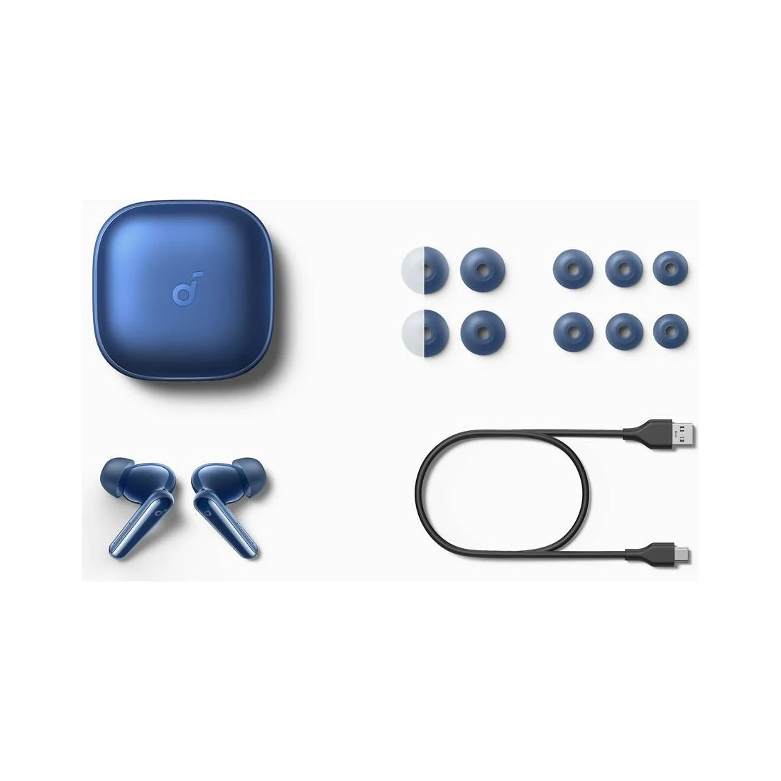 Наушники, soundcore, Liberty 5 (A3957G31), Bluetooth 5.3, LDAC, TWS, 11мм, Adaptive ANC 2.0, до 50 часов, IPX4, Голубой