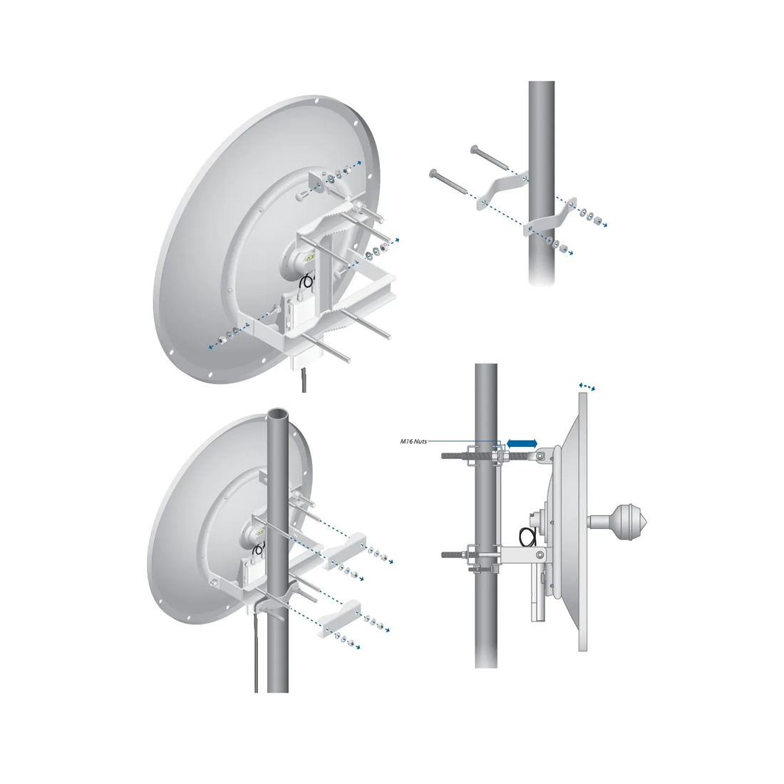 Антенна, Ubiquiti, RD-5G34, RocketDish, 34 dBi, 3 °, Параболическая, 2х2 MIMO, 5 ГГц