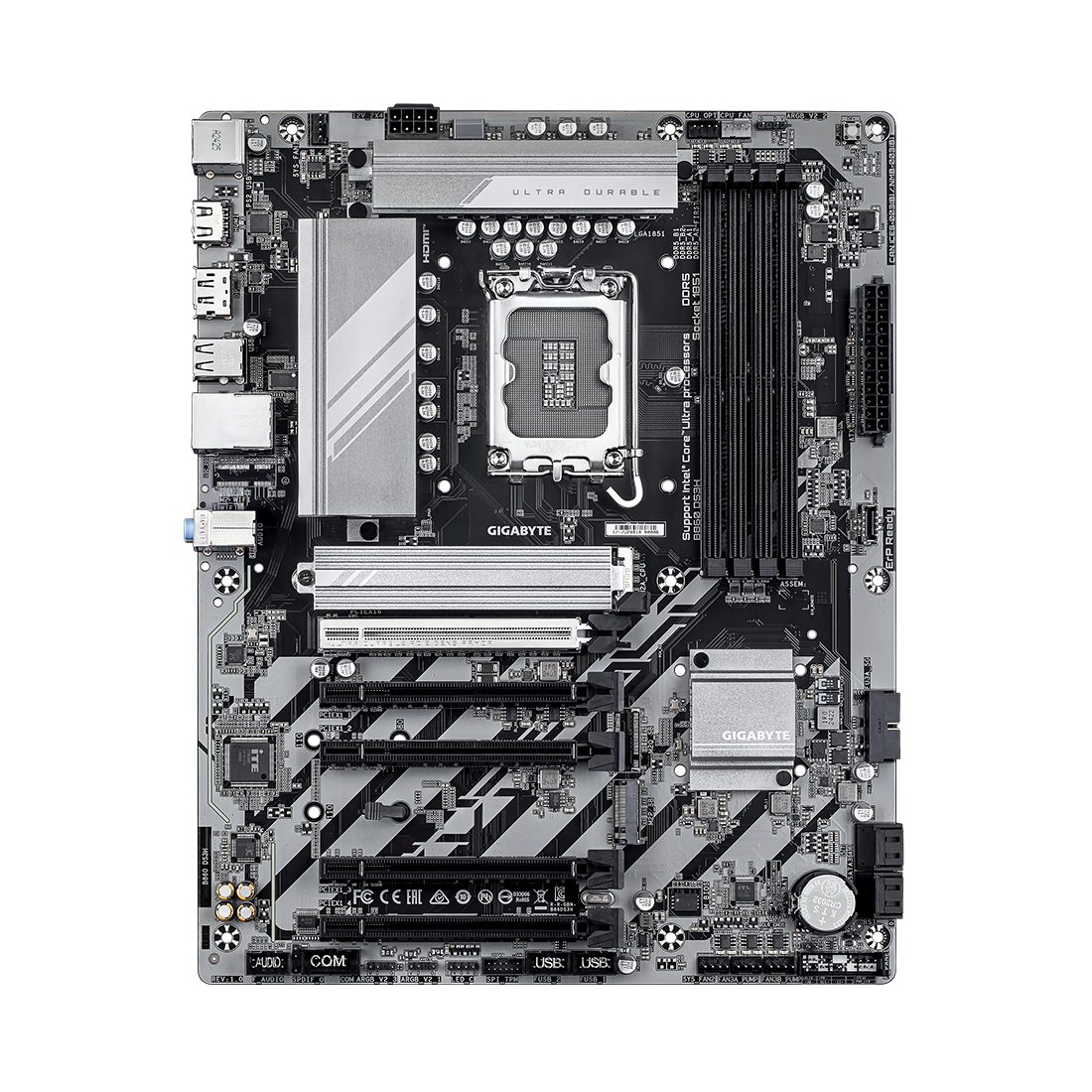 Материнская плата, Gigabyte, B860 DS3H (4719331868178), LGA1851, iB860, 4xDDR5 5600/6400/9066(OC), 4xSATA3, Raid, 2xM.2 (PCI-E 4.0x4/x2), 1хDP, 1xHDMI, 5xPCI-Ex16, ATX