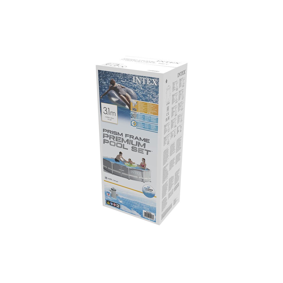 Каркасный бассейн Prism Frame 305 х 76 см, INTEX, 26702NP, Винил, 4485 л., Стальной каркас, Ф-насос 28602 (1250л/ч), Серый, Цветная коробка