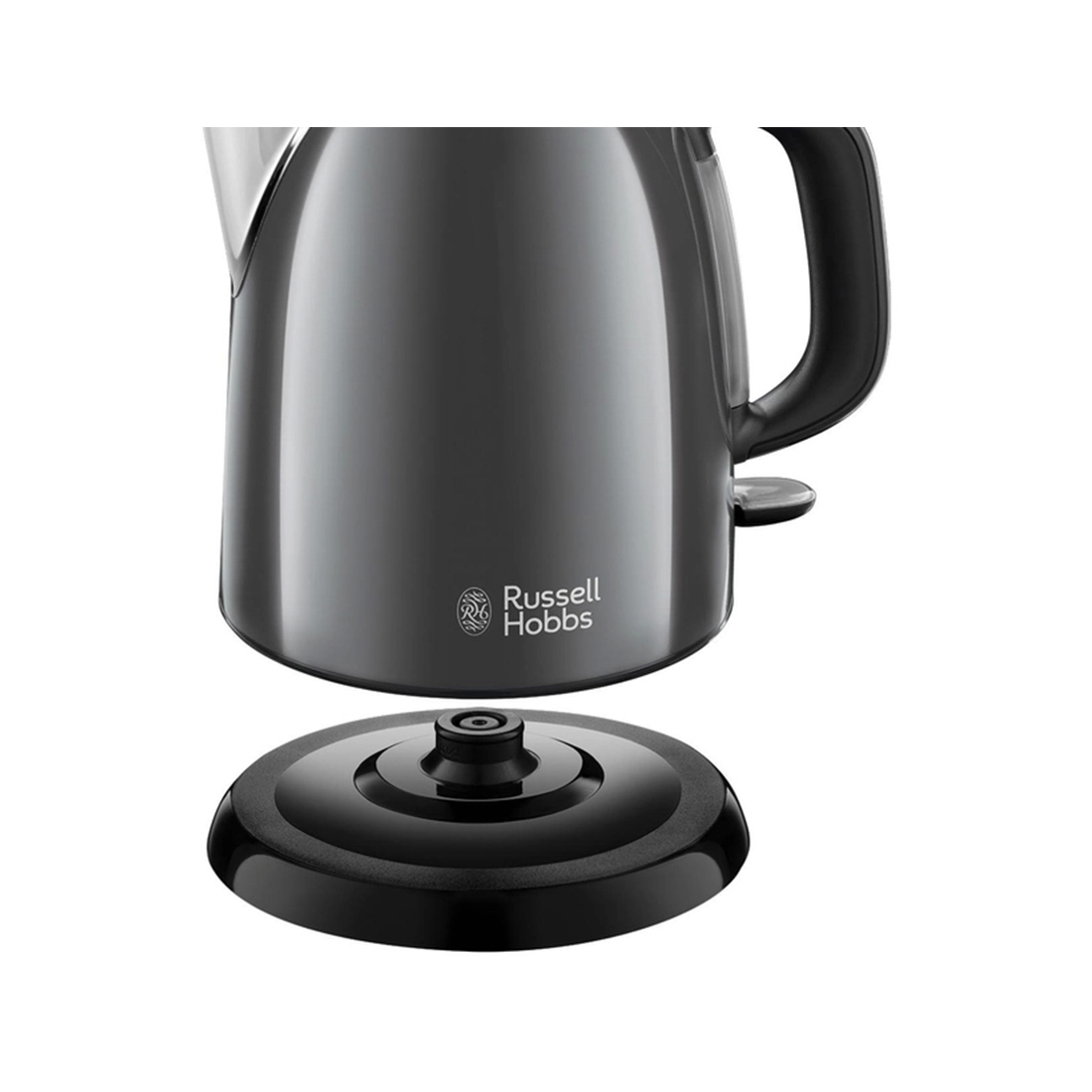 Чайник электрический, Russell Hobbs, 24993-70, Объем 1л, Нержавеющая сталь, Защита от перегрева, Выключение при снятии с базы, Мощность 2400W, Серый