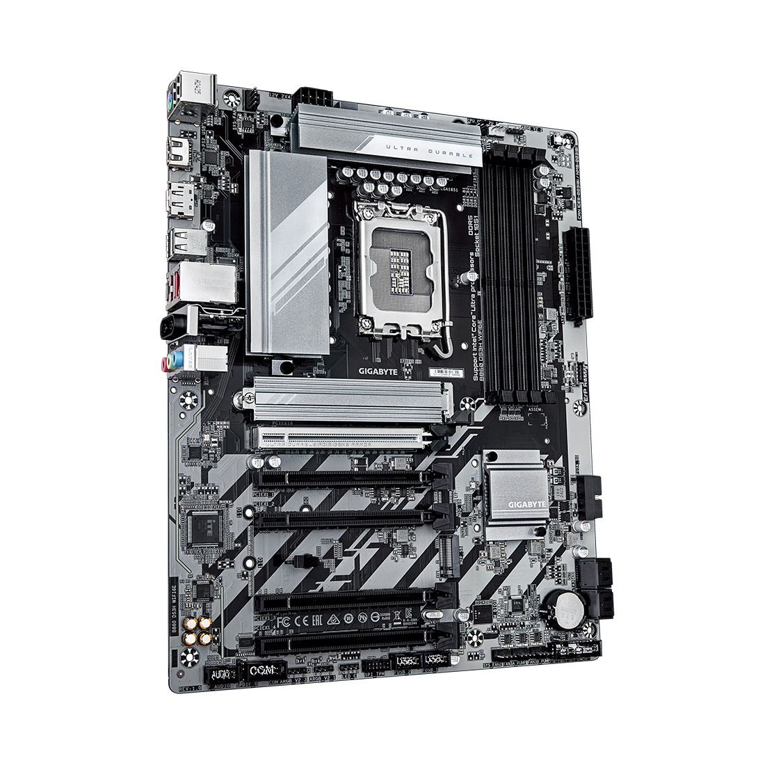 Материнская плата, Gigabyte, B860 DS3H WIFI6E (4719331867515), LGA1851, iB860, 4xDDR5 5600/6400/9066(OC), 4xSATA3, Raid, 2xM.2 (PCI-E 4.0x4/x2), 1хDP, 1xHDMI, 5xPCI-Ex16, WiFi, ATX