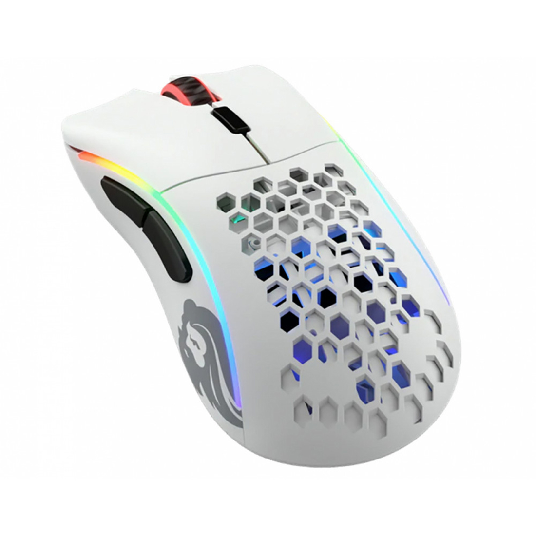 Компьютерная мышь, Glorious, Model D Wireless, GLO-MS-DW-MW, Игровая, Оптическая, Беспроводная, Glorious BAMF Sensor, 19000 DPI, 400 IPS, 50G, 1000 Hz, RGB, 6 кнопок, Длина провода 2м, Матовый белый