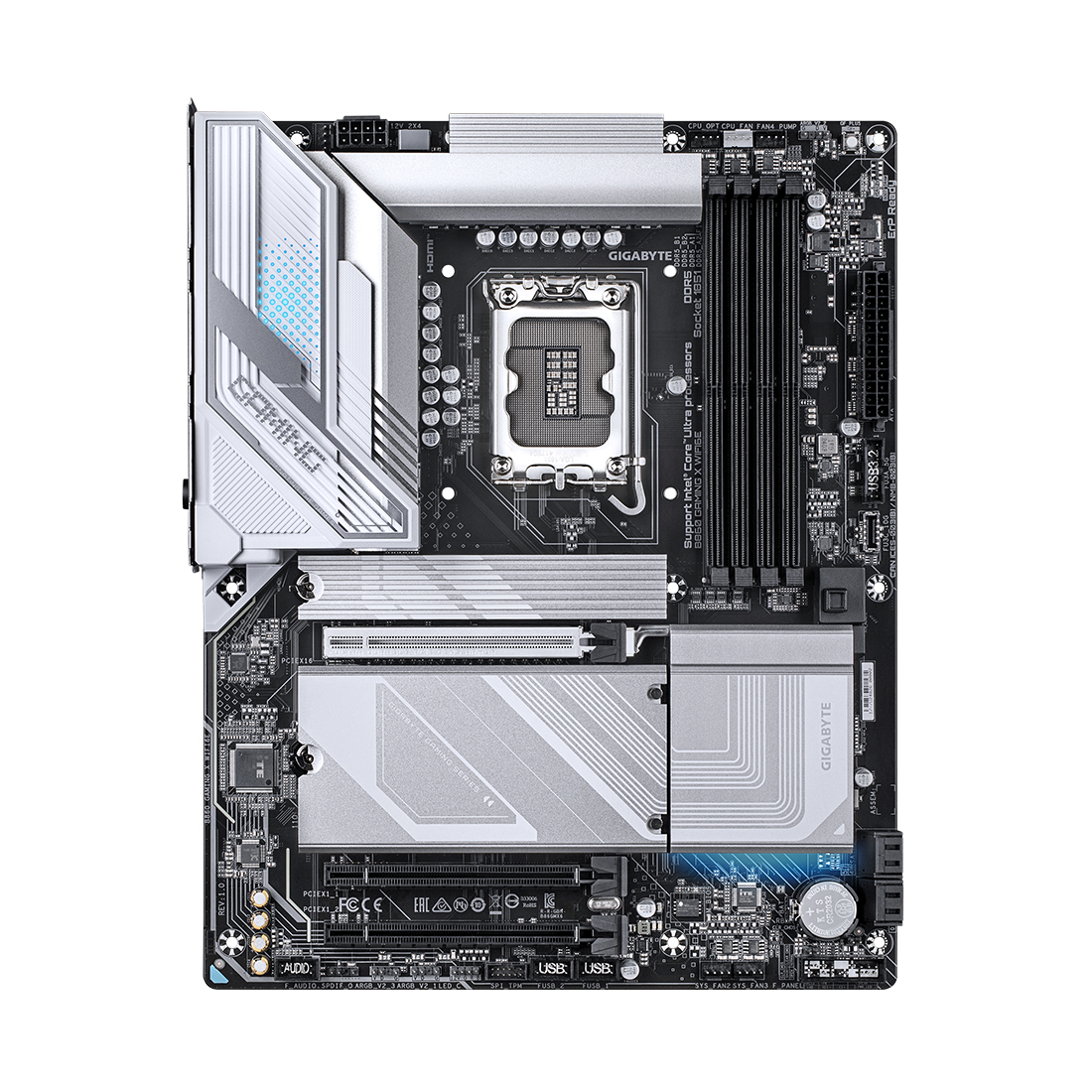 Материнская плата, Gigabyte, B860 GAMING X WIFI6E (4719331866532), LGA1851, iB860, 4xDDR5 5600/6400/9066(OC), 4xSATA3, Raid, 3xM.2 (PCI-E 4.0x4/x2), 1хDP, 1xHDMI, 1xUSB4® USB Type-C® port, 3xPCI-Ex16, WiFi, ATX