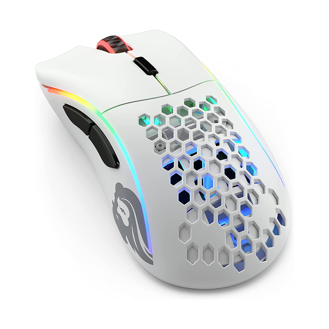 Компьютерная мышь, Glorious, Model D- Wireless, GLO-MS-DMW-MW, Игровая, Оптическая, Беспроводная, Glorious BAMF Sensor, 19000 DPI, 400 IPS, 50G, 1000 Hz, RGB, 6 кнопок, Длина провода 2м, Матовый белый