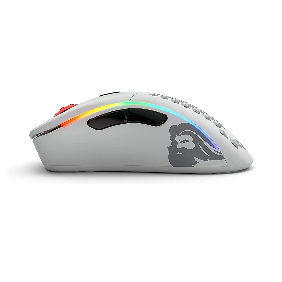 Компьютерная мышь, Glorious, Model D- Wireless, GLO-MS-DMW-MW, Игровая, Оптическая, Беспроводная, Glorious BAMF Sensor, 19000 DPI, 400 IPS, 50G, 1000 Hz, RGB, 6 кнопок, Длина провода 2м, Матовый белый